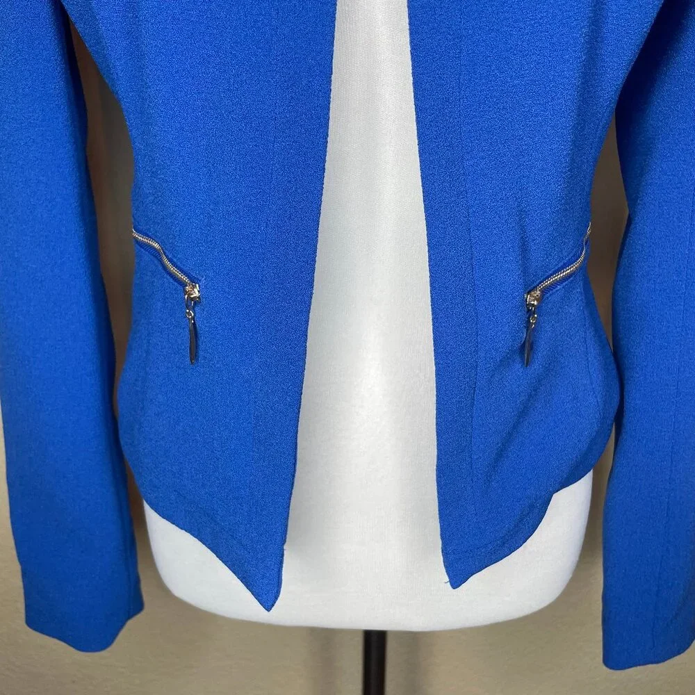Forever 21 Royal Blue Studded Shoulder Open Front Blazer Small